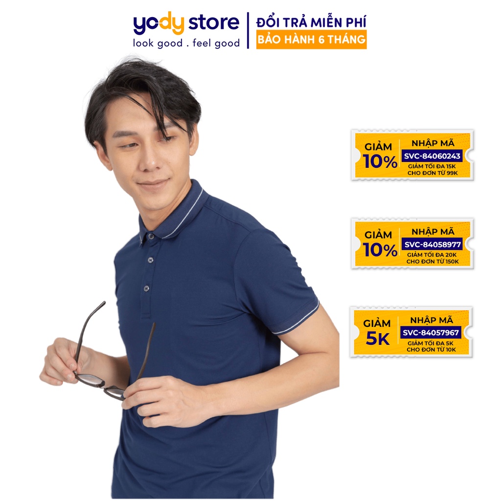Áo phông polo nam pima YODY, siêu nhẹ mềm mịn và kháng khuẩn - APM3013