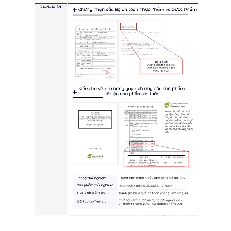 Mặt nạ dưỡng trắng da Glutathione Sur Medic giúp sáng da, cấp ẩm, chống lão hóa, thu nhỏ lỗ chân lông