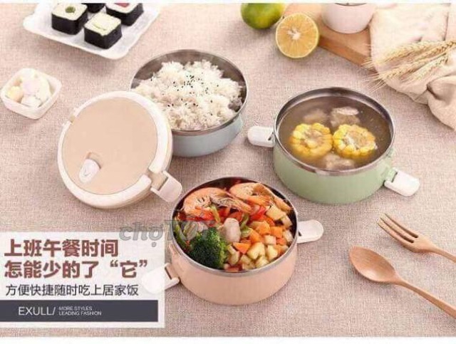 Cặp lồng lúa mạch 4 tầng - giao màu, mẫu ngẫu nhiên