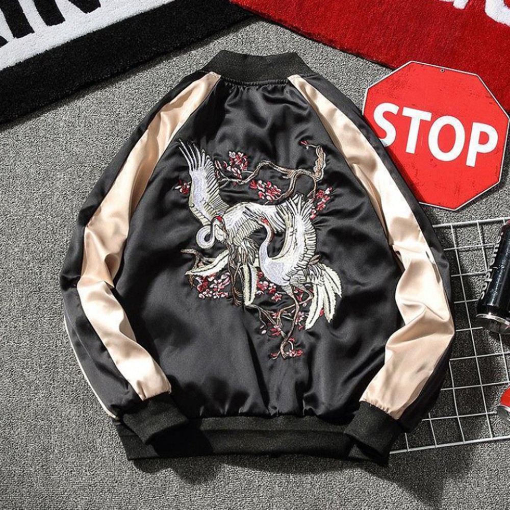 Áo Khoác Nhẹ Bomber Khóa Kéo Phối Hình In Chim Uyên Ương Kiểu Dáng Hàn Quốc AO KHOAC NAM 9000028C | BigBuy360 - bigbuy360.vn