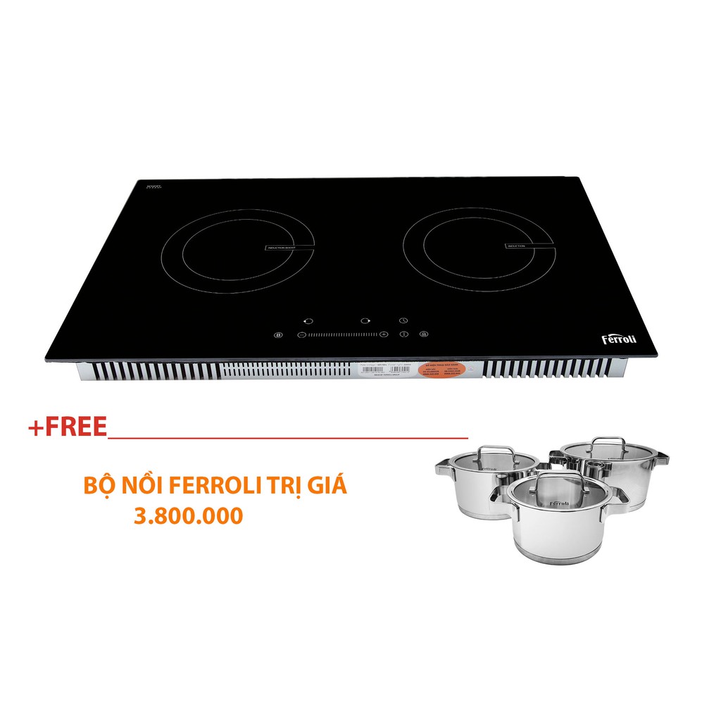 Bếp từ đôi Ferroli ID4000BS - Tặng nồi Rapido 3 chiếc- Miễn phí lắp đặt Hà Nội- HCM