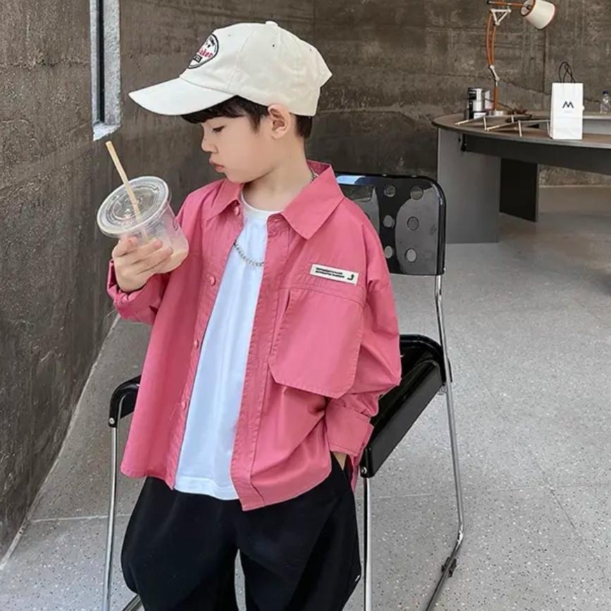 Áo Sơ Mi Dài Tay Thiết Kế Mới Thời Trang Mùa Thu Theo Phong Cách Hàn Quốc Cho Bé Trai