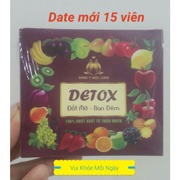 1 hộp 15v Detox Mộc Linh X3 ban đêm