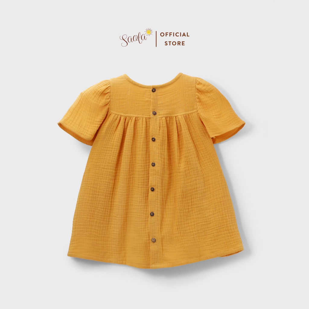 Đầm Bé Gái/ Váy Bé Gái Tay Cánh Tiên Dễ Thương Chất Liệu Muslin Thoáng Mát - FAYE DRESS - DRM004 - SAOLA KIDS CLOTHING