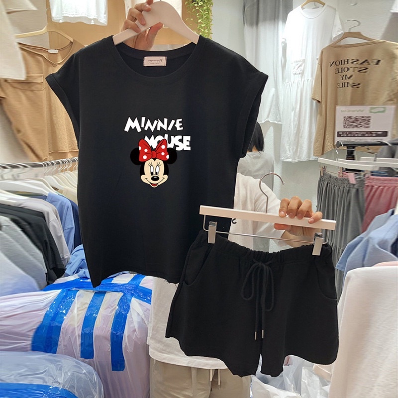 Bộ thể thao nữ mùa hè quần short áo thun giản dị