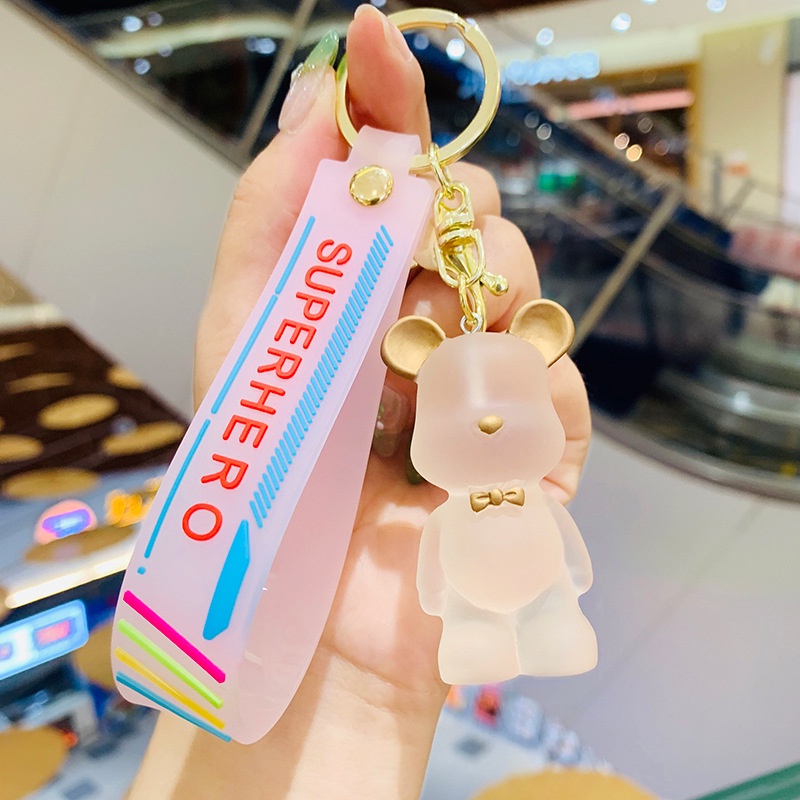 Hoạt Hình Móc Khóa Hình Gấu Bông Đính Pha Lê Xinh Xắn