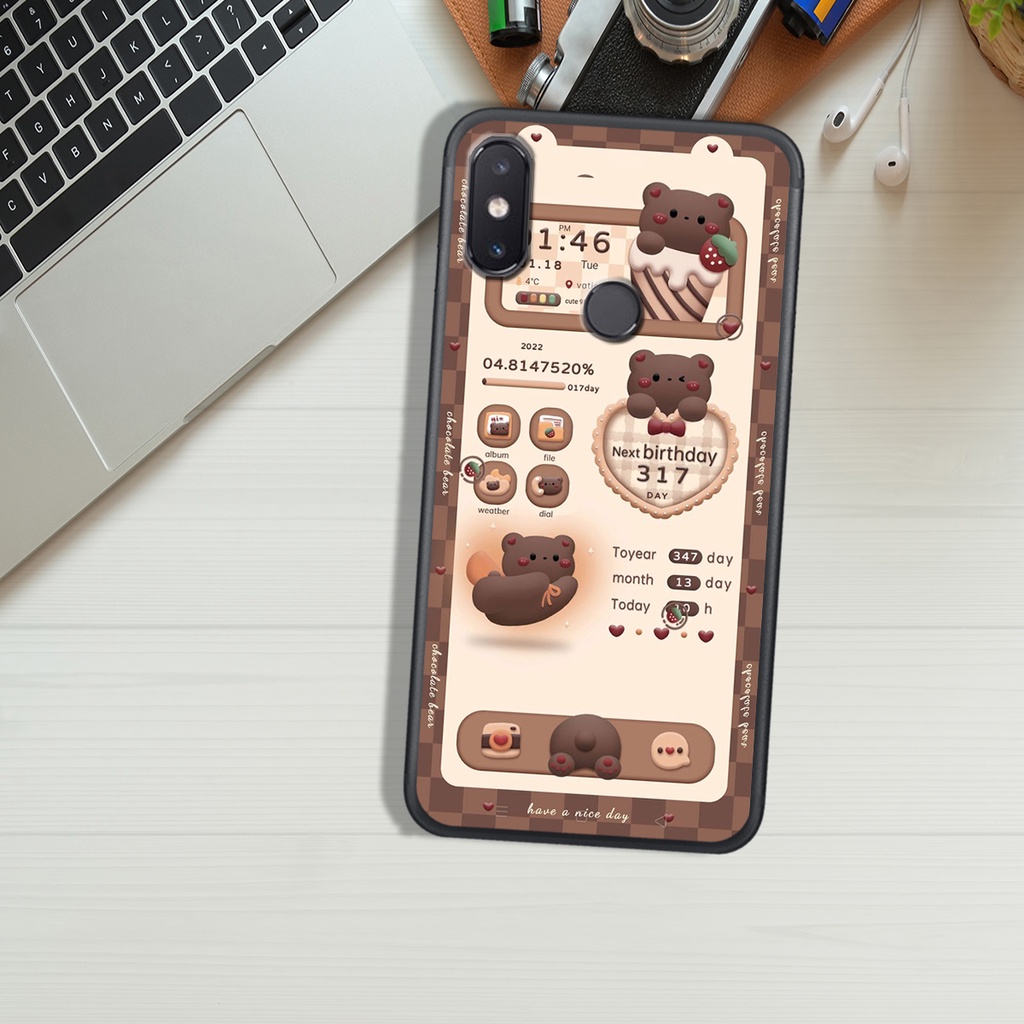 ỐP LƯNG XIAOMI MI 5X - MI A1 - MI 8 LITE- MI 8 - MI 8 SE  , IN HÌNH GẤU NÂU CHOCOLATE ĐÁNG YÊU.