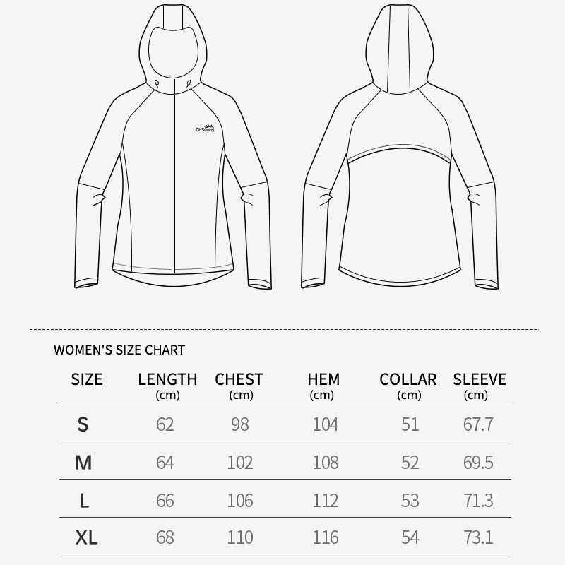 Áo khoác OHSUNNY kiểu dáng thể thao có mũ trùm chống tia uv trọng lượng nhẹ thoáng khí cho nữ UPF50+