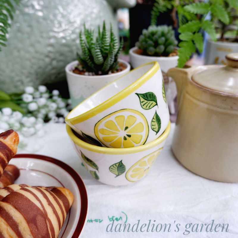 Combo 2 chén mister donut vẽ trái chanh