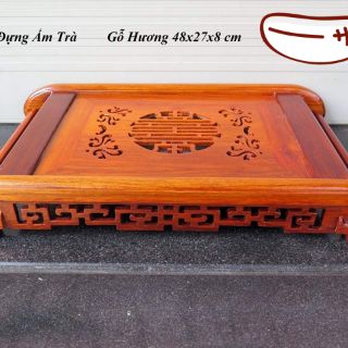 Khay trà gỗ Hương cao cấp chân cuốn