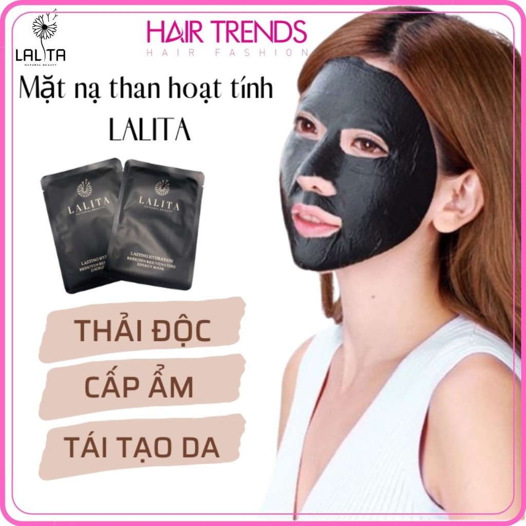 (RẺ VÔ ĐỊCH) Mặt nạ than hoạt tính thải độc cấp ẩm trắng da LALITA (1 MIẾNG)