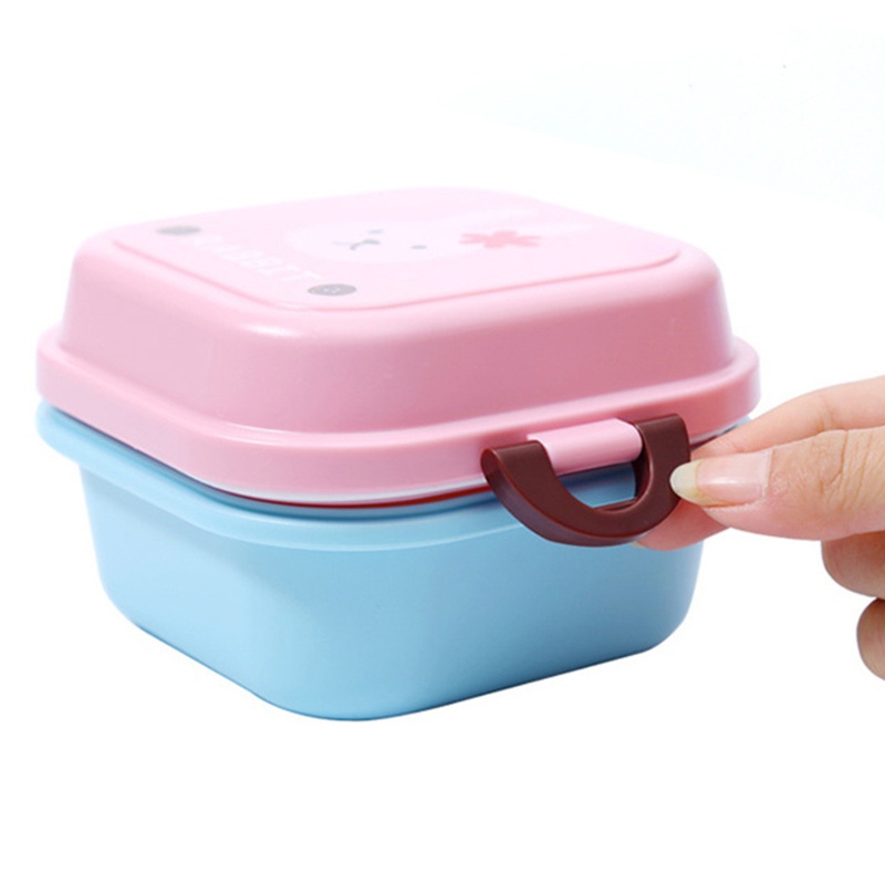 Hộp cơm 2 tầng kích thước nhỏ nhiều màu sắc dành cho trẻ em