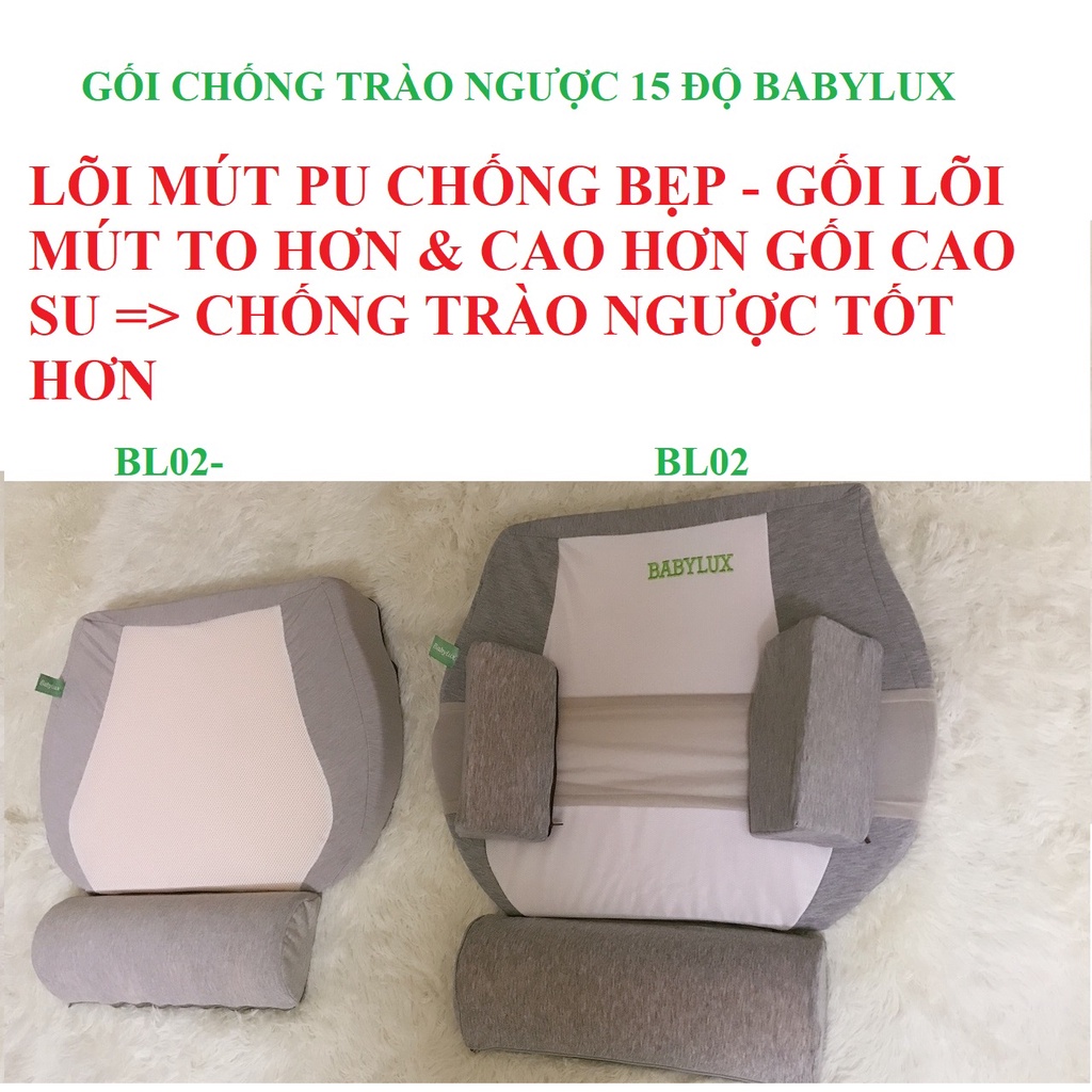 Gối cao su non chống trào ngược 15 độ Babylux