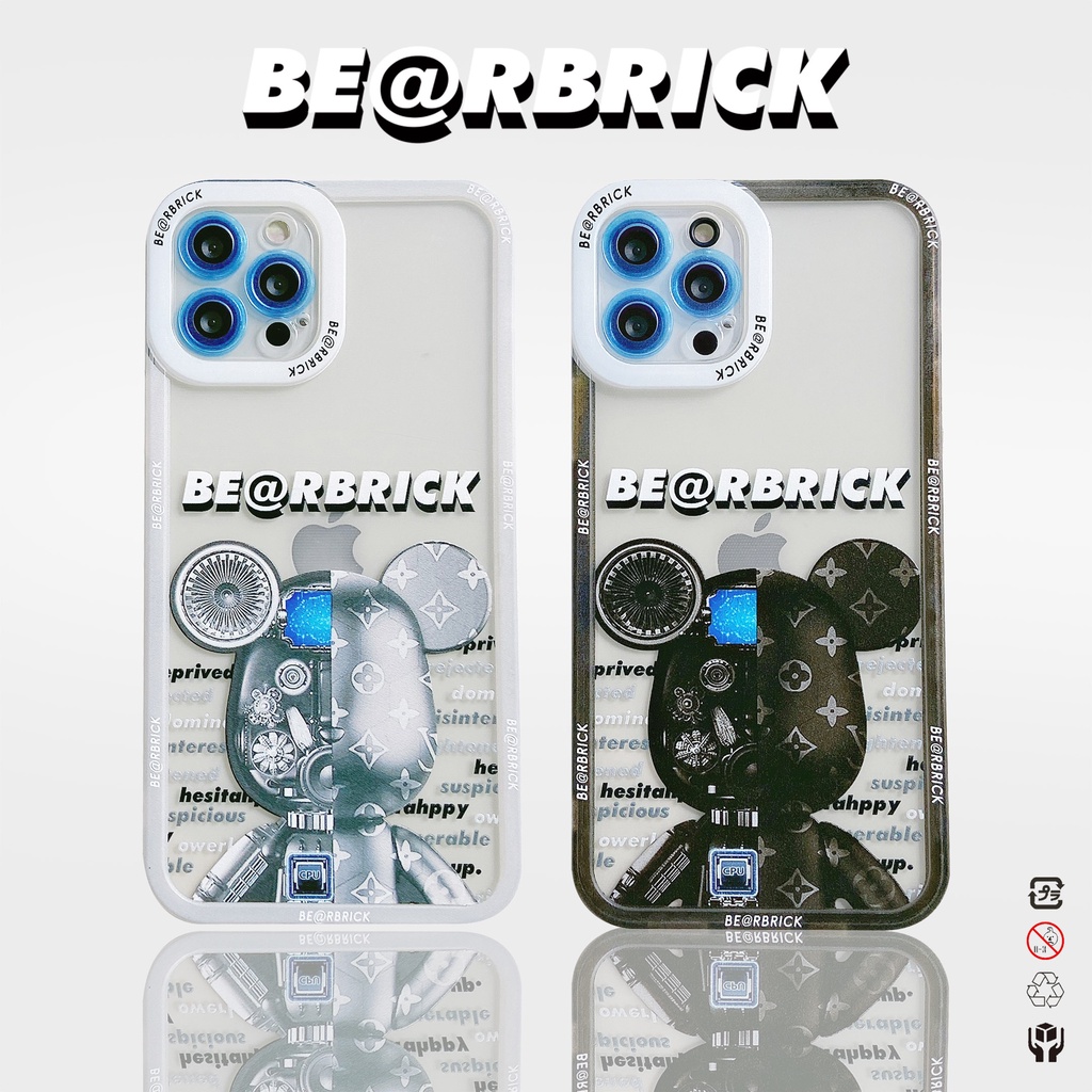 Ốp Lưng bearbrick iphone 12Promax 11 11pro xs max xr 8 7 7plus se2020 Ốp điện thoại trong bảo vệ camera viền vuông