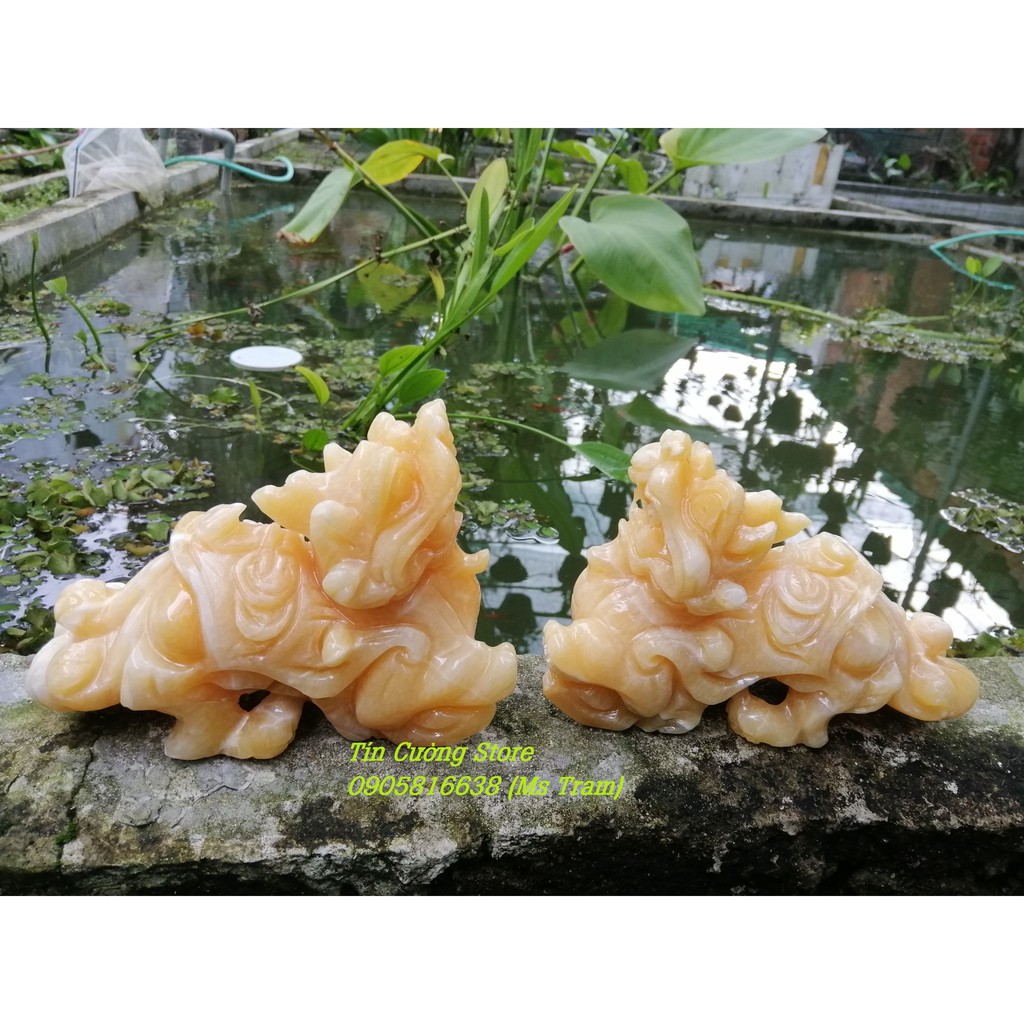 Tỳ hưu hoàng long 15cm, 20cm (đá nguyên khối)
