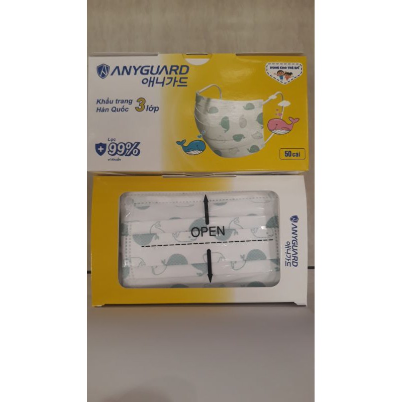 khẩu trang trẻ em Anyguard Hàn Quốc hộp 50 cái giá 90k | BigBuy360 - bigbuy360.vn