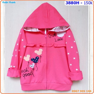 Áo khoác bé gái thêu bong bóng mickey xinh xắn - 3880