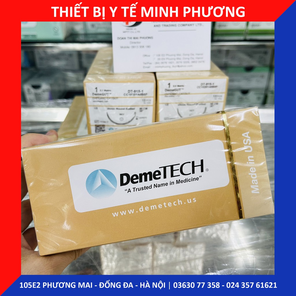 [ĐẠI LÝ PHÂN PHỐI] Bán lẻ Chỉ khâu DEMEGUT DEMETECH Catgut Chromic không tiêu dùng trong phẫu thuật số 1