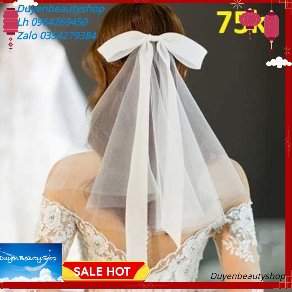 voan cài tóc đính nơ cách điệu Duyenbeautyshop