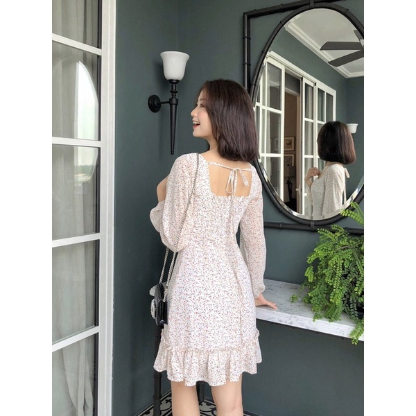 GORGEOUS - ĐẦM HOA TAY DÀI CÓ BÈO - LILY DRESS