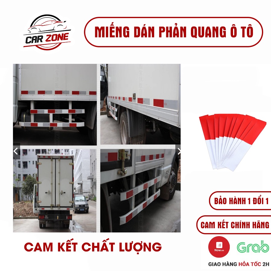 Miếng dán phản quang ô tô, tấm phản quang buổi đêm dán trên xe ô tô, xe hơi đỏ - trắng tạo sự an toàn