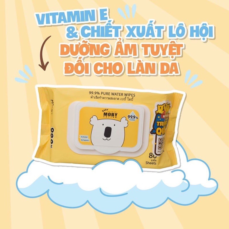 Khăn Ướt MOBY Tinh Khiết Chính Hãng