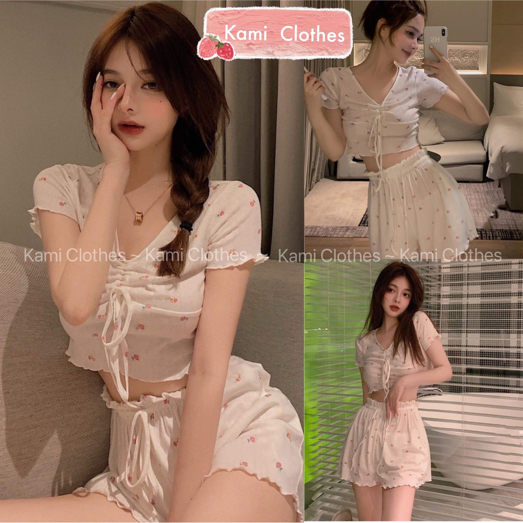 Set đồ ngủ rút ngực hình kute cực xinh kèm ảnh/video thật - Kami Clothes