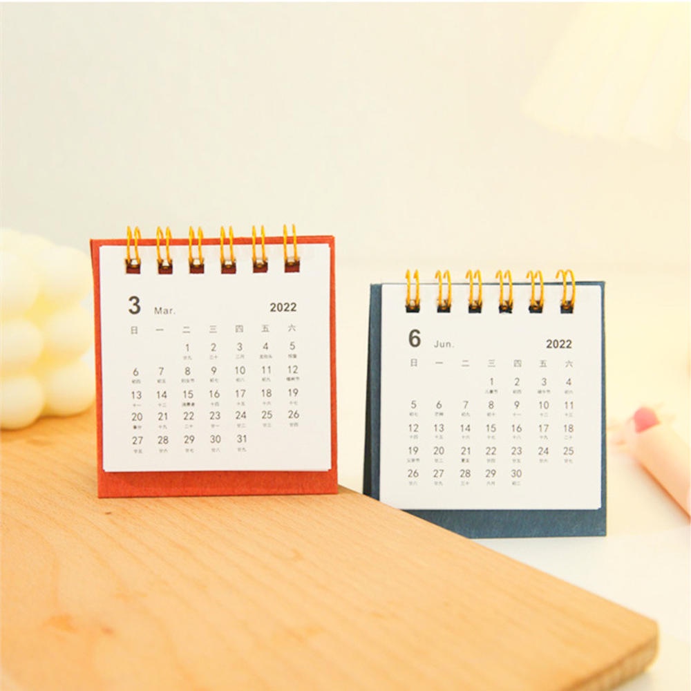 Lịch 2022-2023 Mini Để Bàn Trang Trí Văn Phòng Màu Trơn Đơn Giản