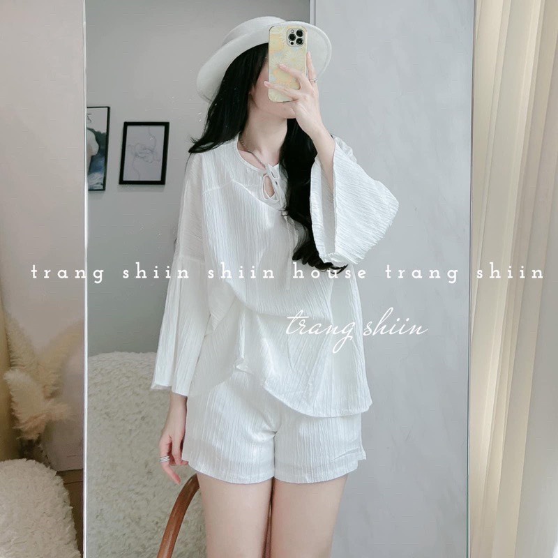 Set đũi dài tay trắng cực xinh trong trẻo - Áo from dài giấu quần đuôi tôn quần may 2 lớp tỉ mỉ sam_sam_shop_1011