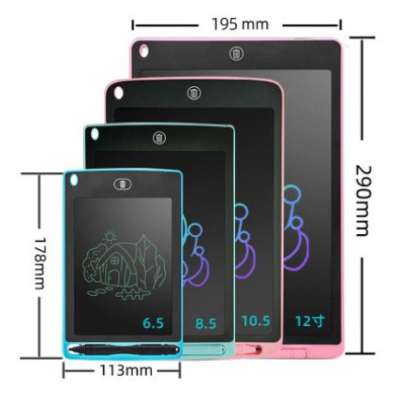 Bảng Vẽ Thông Minh Tự Xoá LCD Điện Tử Cho Bé 8.5 inch, 12 inch
