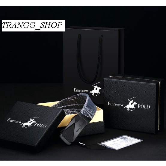 Thắt Lưng Nam Da Bò Cao Cấp Emrenew Polo 2 Lớp Full hộp Đựng Bảo Hành 12 Tháng