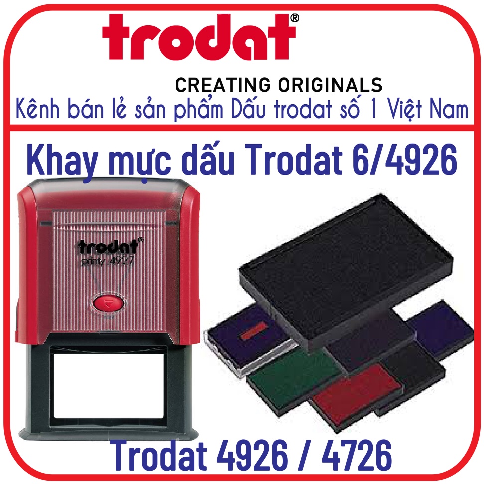 Khay mực, thẻ mực, tampong dấu Trodat 4926/4726