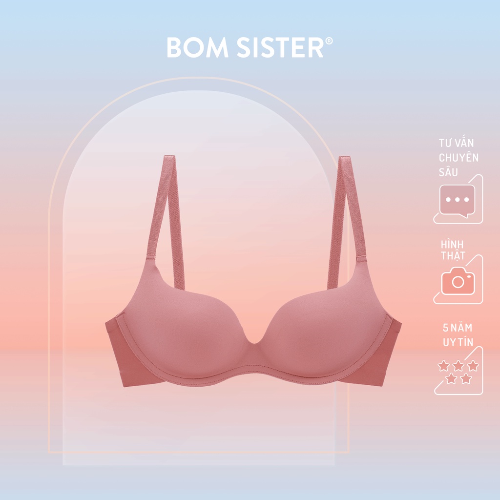 Áo lót mút vừa su đúc không gọng màu trơn nâng ngực tự nhiên  BOM SISTER A2233