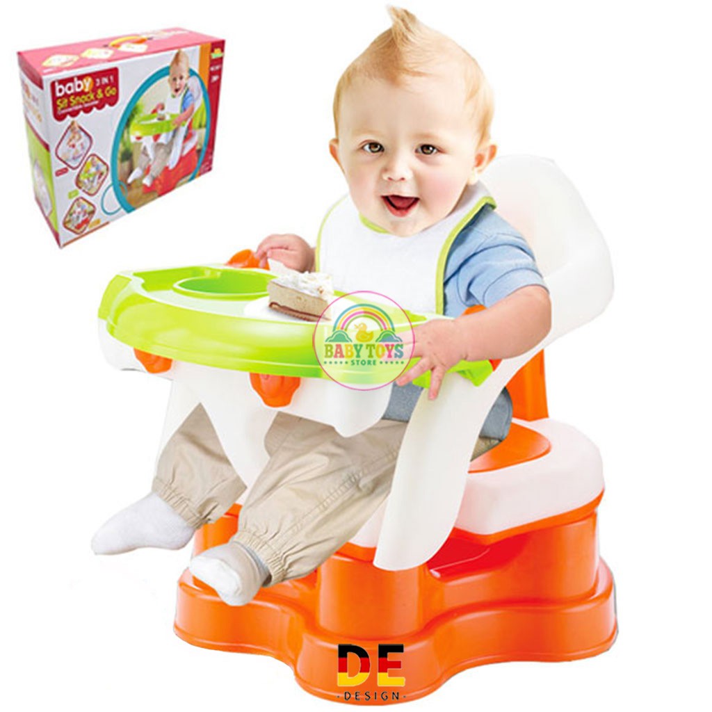 Ghế Ngồi, Ăn Dặm Và Tắm 3in1 Baby Sit Snack &amp; Go Cho Bé (Hàng Cao Cấp, Xuất Châu Âu)