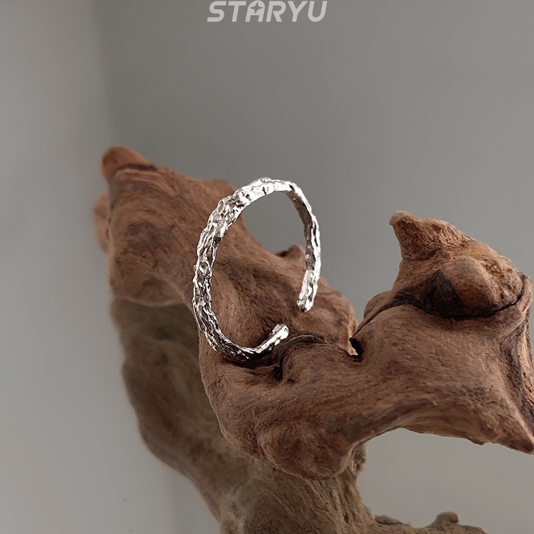 Nhẫn hở mạ bạc S925 hình cành cây độc đáo