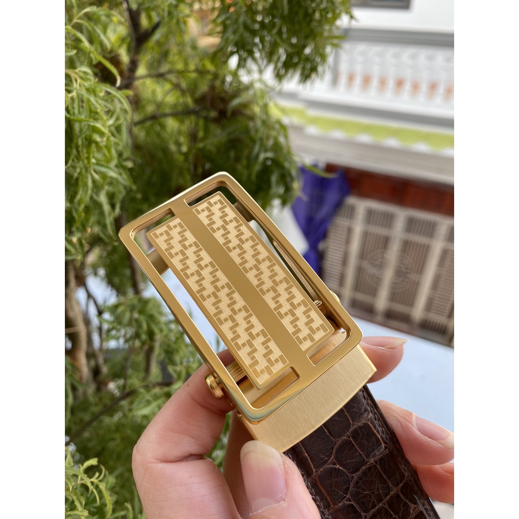 Mặt khoá dây thắt lưng inox con lăn màu vàng ( Phụ kiện dây thắt lưng)