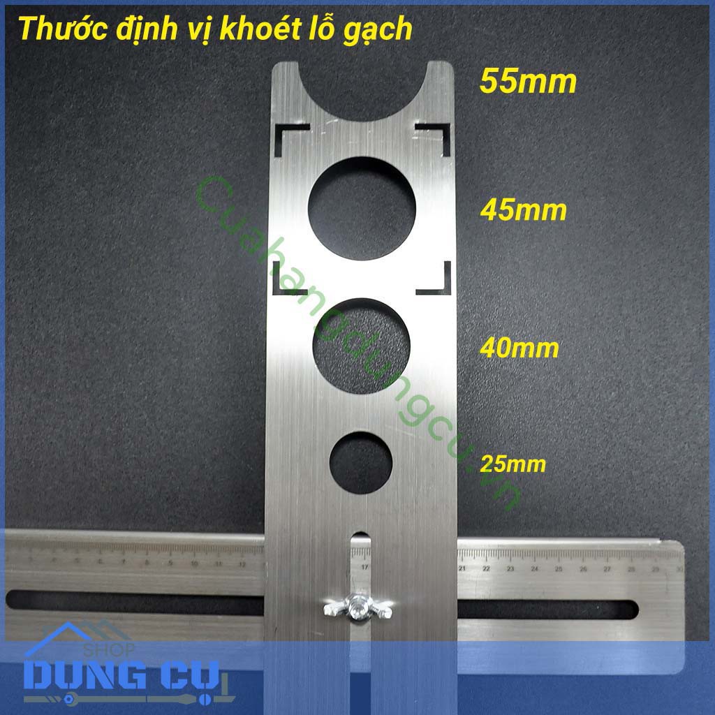 Thước định vị khoét lỗ gạch - inox