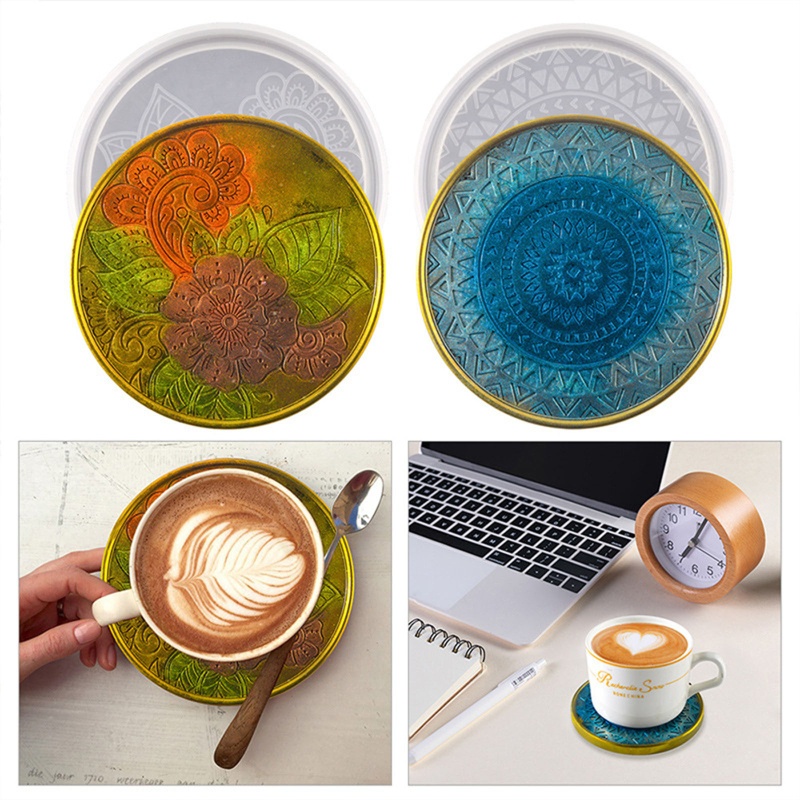 Khuôn Silicone Hình Tròn Làm Đế Lót Ly Bằng Epoxy Resin