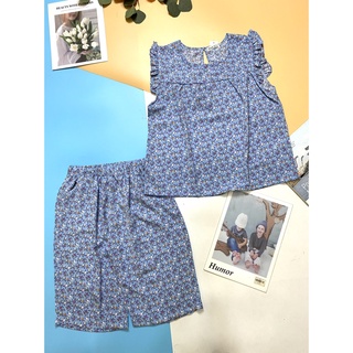 Bộ Xô lửng tay cánh tiên hoa trắng mini thời trang