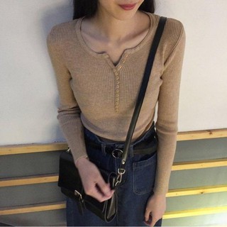 (Có sẵn) Áo len cúc ngực (kèm ảnh thật)