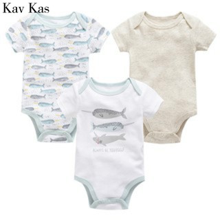 Quần áo trẻ em Kavkas 2019 Áo liền quần Cotton mùa hè 3 cái / bộ Quần áo Bebe sơ sinh