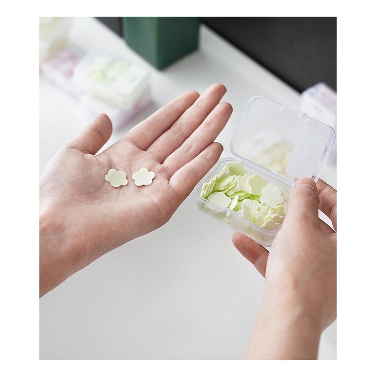 Xà Phòng Giấy Rửa Tay Hình Cánh Hoa Thuận Tiện Cho Đi Du Lịch, Đi Ra Ngoài Tiện Lợi