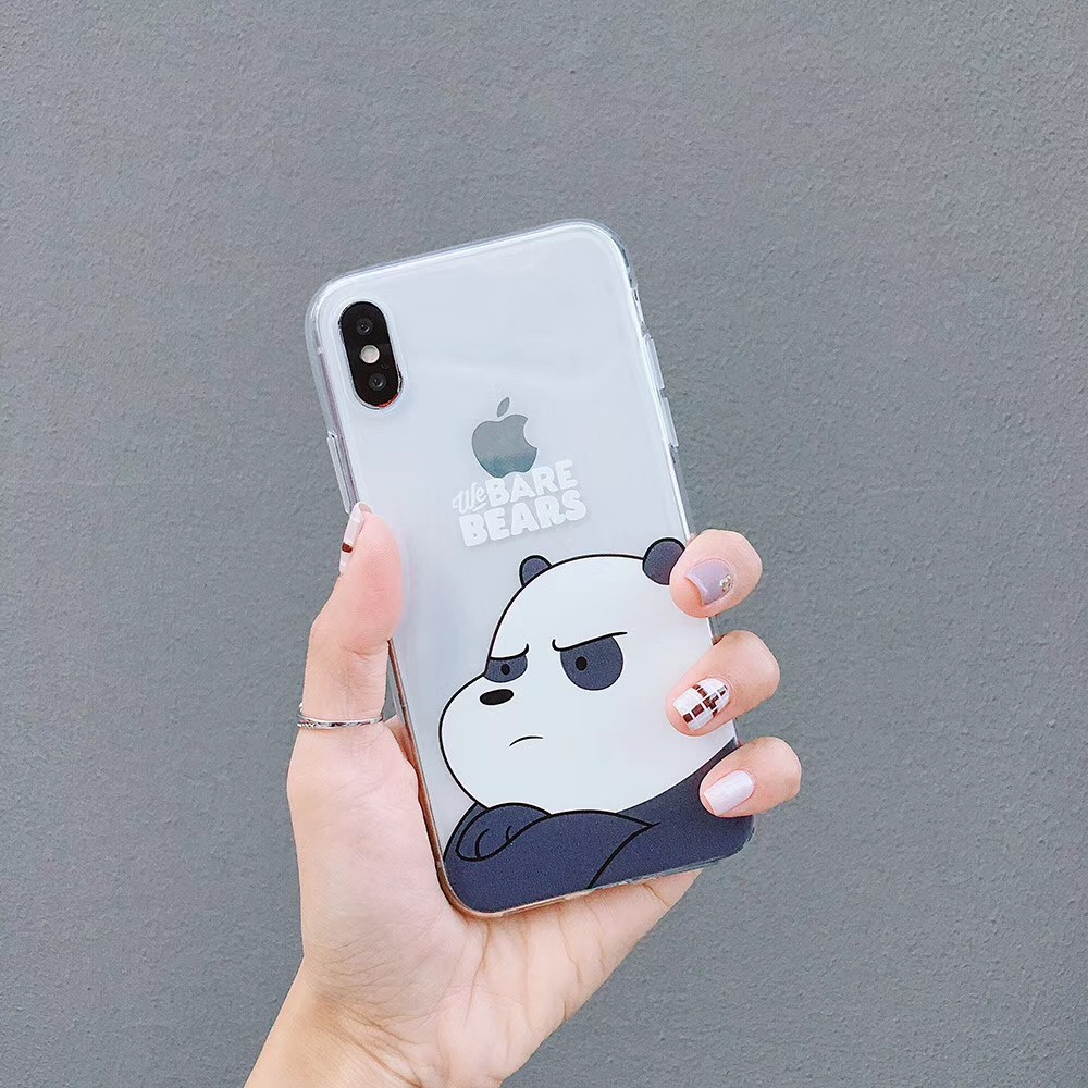 Ốp điện thoại trong suốt in hình gấu dành cho iPhone11 Xsmax 7Plus 6sp XR SE 2020 8PLUS Case | BigBuy360 - bigbuy360.vn