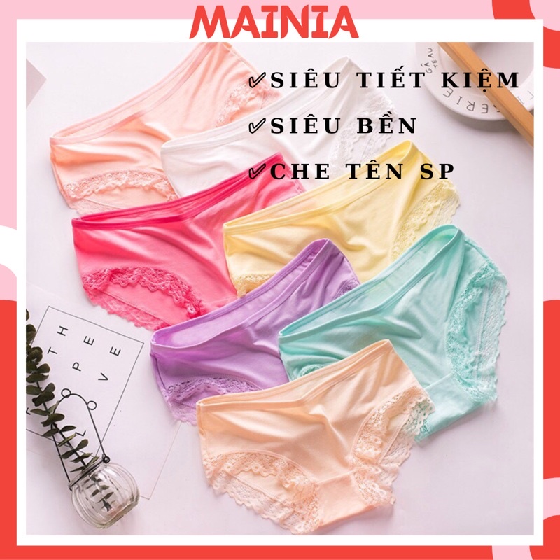 Quần Lót Nữ Cotton Viền Ren Size L XL Cho Nữ Quần Chíp Co Giãn Xuất Khẩu Rẻ Đẹp Mainia Sho