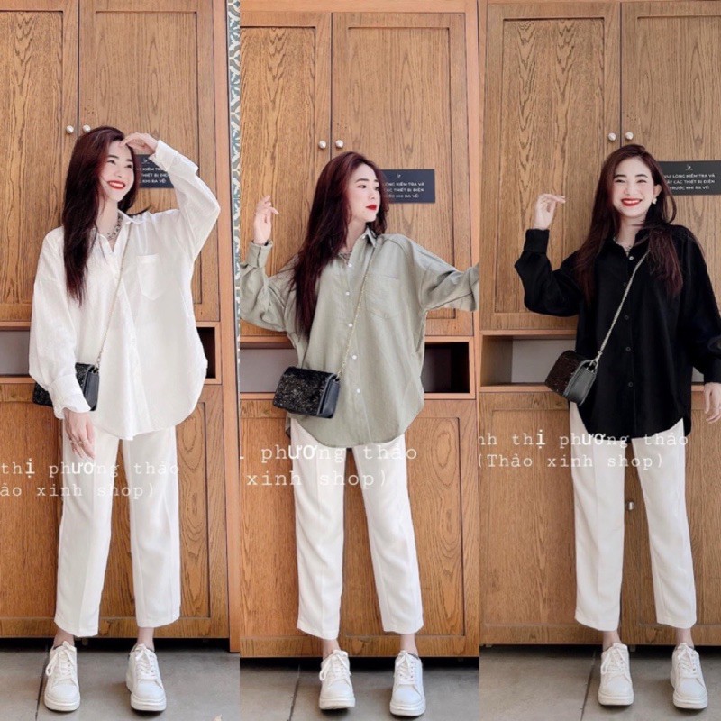 SET SƠ MI ĐŨI QUẦN BAGGY TUYẾT MƯA