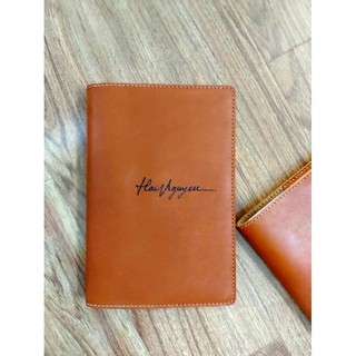 Sổ da khắc tên handmade