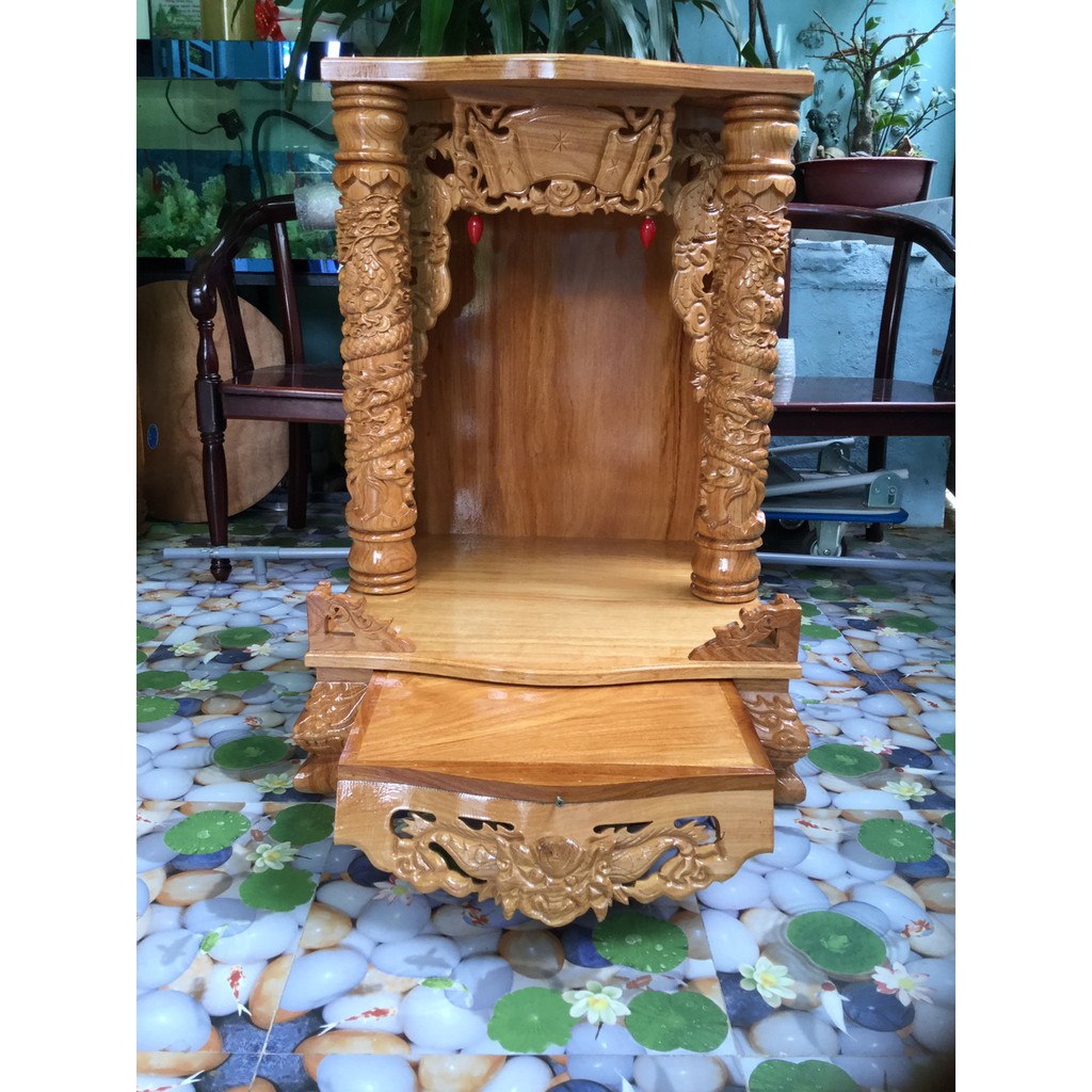 TỦ THỜ ÔNG ĐỊA THẦN TÀI (gỗ đỏ ngang 60 cao 88)
