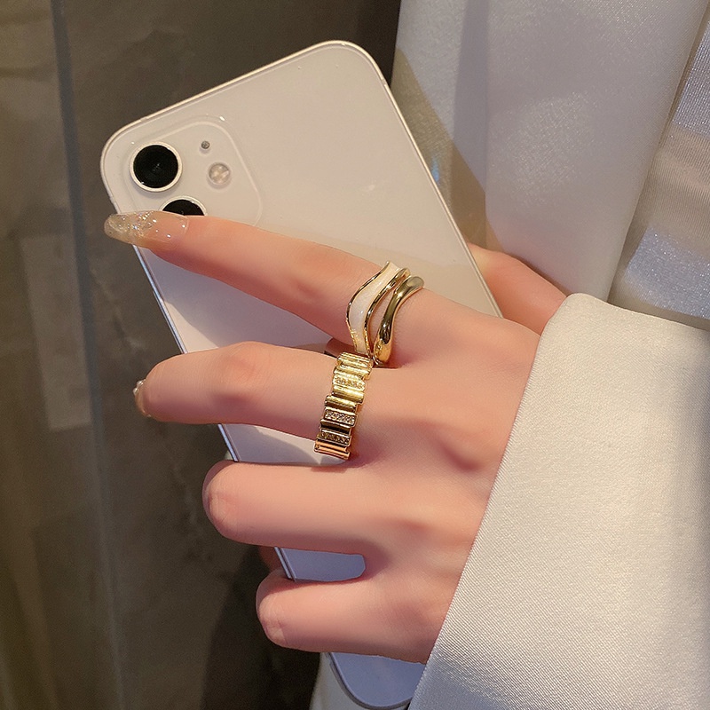 Nhẫn Đeo Tay Hai Lớp Đính Hạt Ngọc Trai Trắng Xinh Xắn