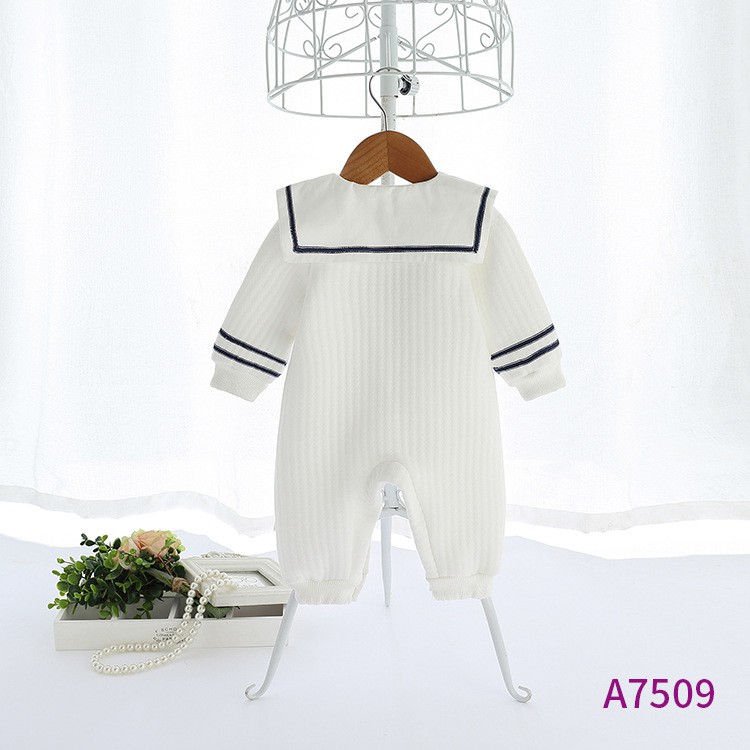 Bộ Áo Liền Quần Tay Dài Vải Cotton Thời Trang Mùa Đông Cho Bé Sơ Sinh