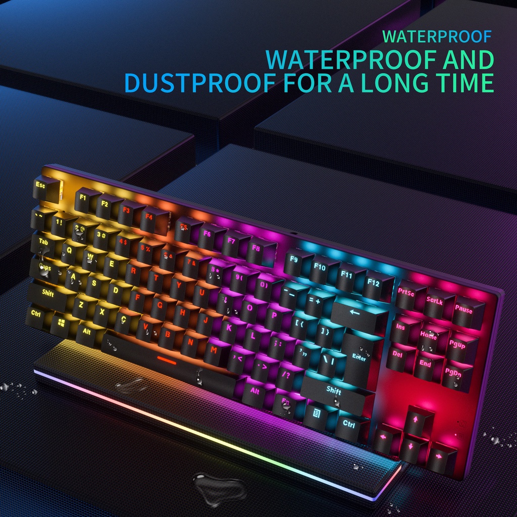ZIFRIEND KA800 Bàn Phím Cơ Đèn Nền Có Dây USB Keycaps Máy Tính Blue Switch Văn Phòng Chơi Game